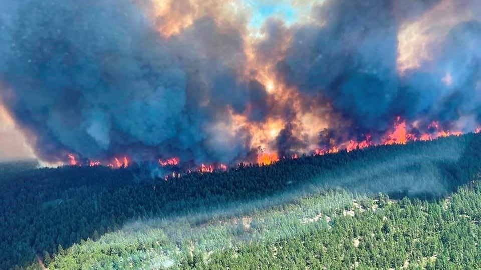 Rauch und Flammen am 29. Juni: Waldbrand am Sparks Lake im Regionalbezirk Thompson-Nicola in British Columbia.