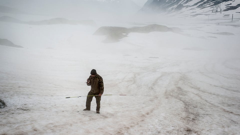 Soldat auf Gletscher