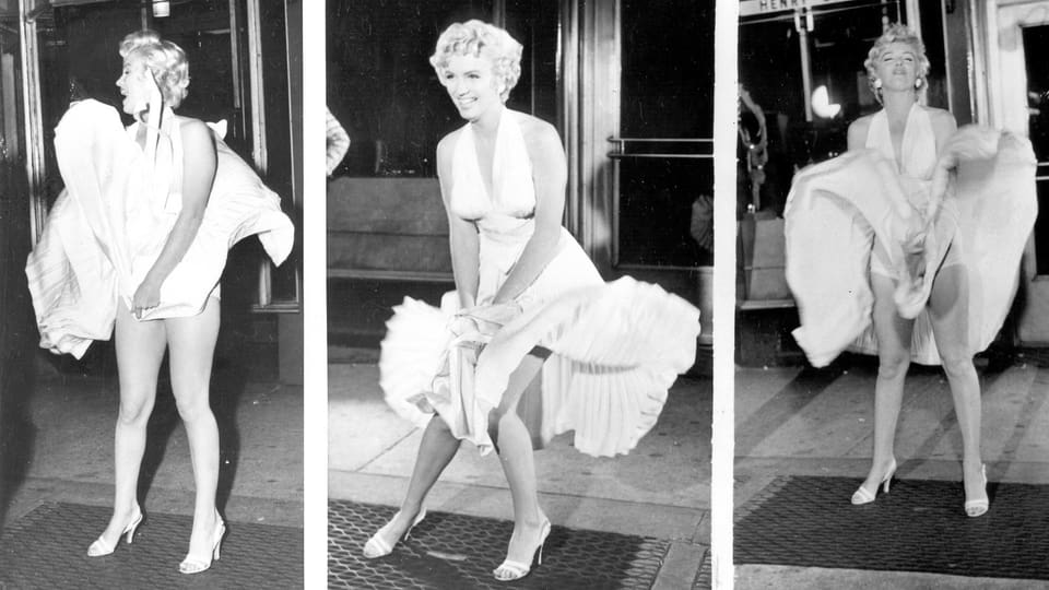 Schauspielerin Marilyn Monroe während den Dreharbeiten zu «The Seven Year Itch»
