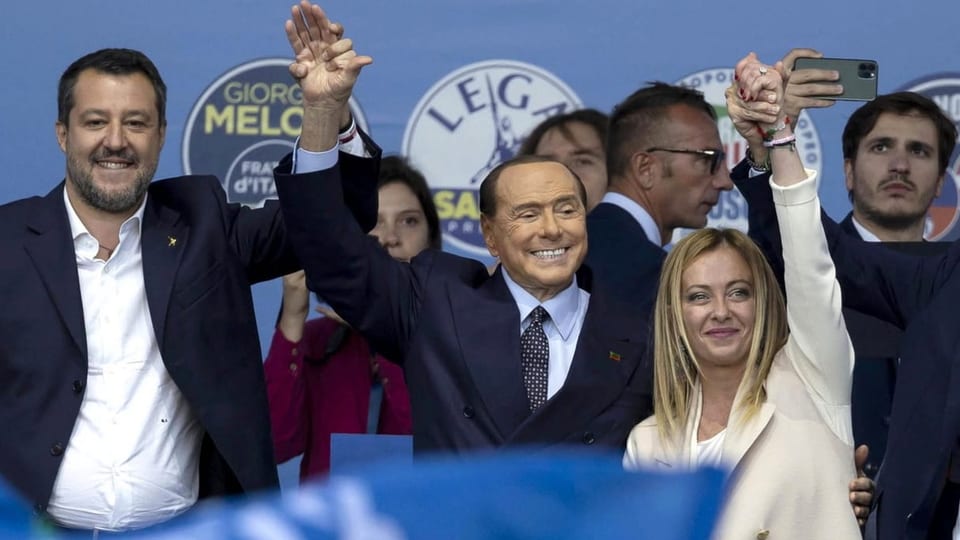 Matteo Salvini, Silvio Berlusconi und Giorgia Meloni