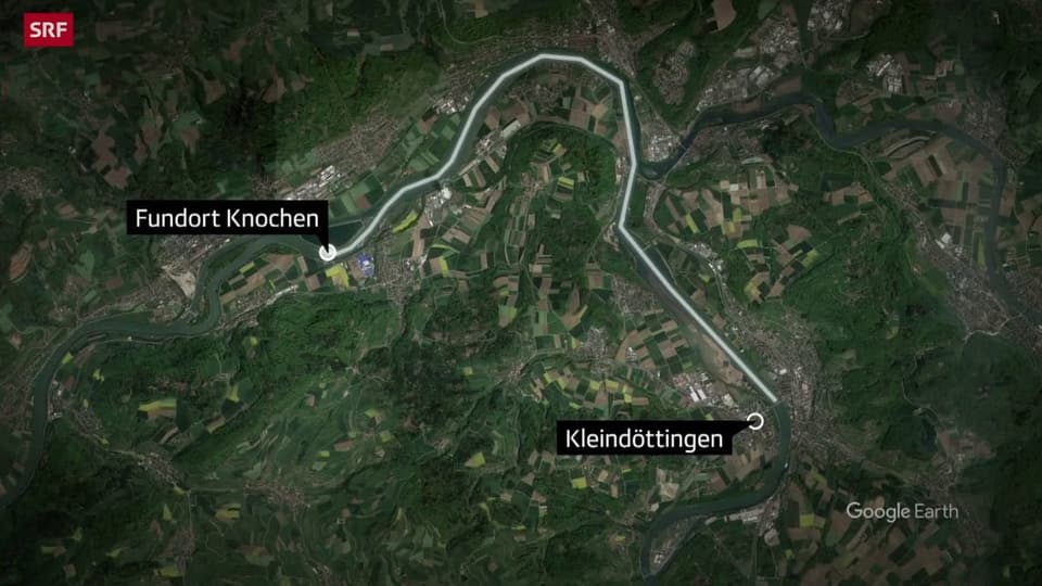 Landkarte Rheinufer Dogern/Kleindöttingen AG