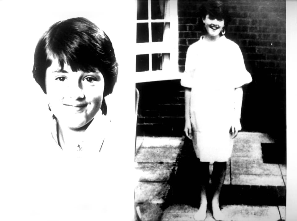 Zwei Schwarzweiss-Bilder von Dawn Ashworth, ein Porträt und eine Ganzkörperaufnahme. 