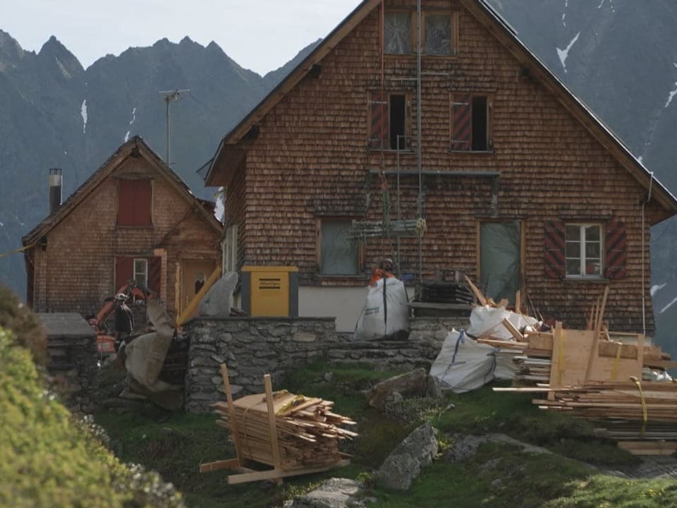 Baustelle in den Bergen