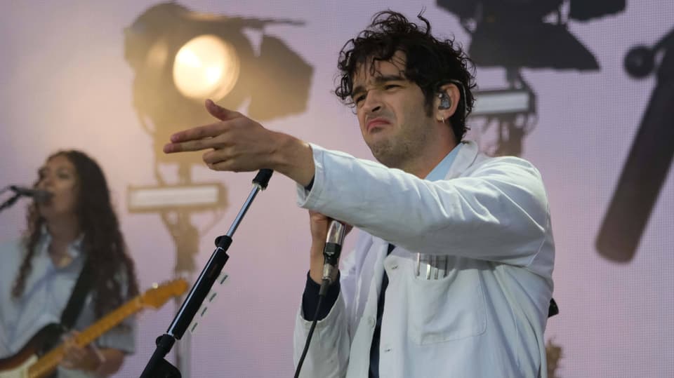 Sänger Matty Healy auf Festival in Glasgow