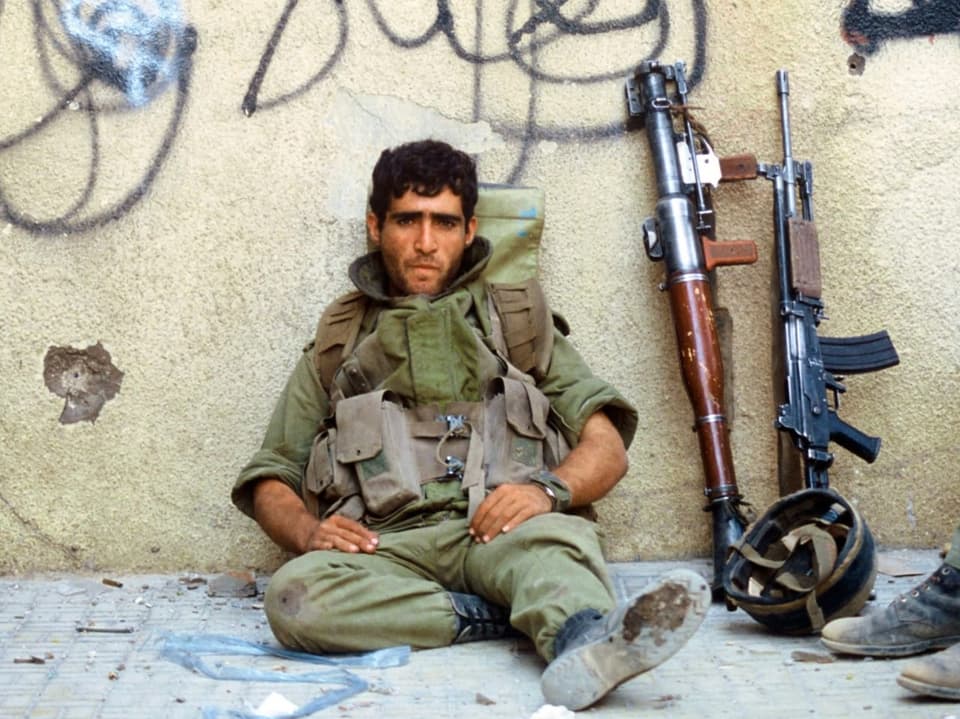 Israelischer Soldat 1982 in West Beirut