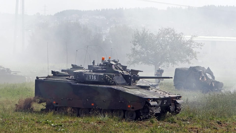 Panzer auf einem Feld.