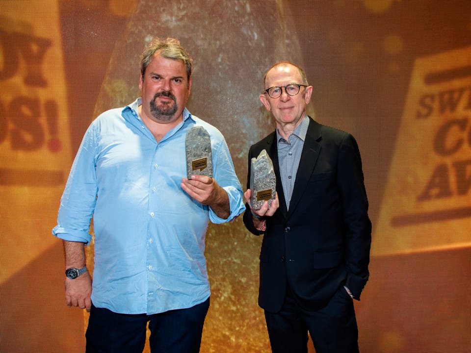 Mike Müller und Viktor Giacobbo mit dem Comedy Award
