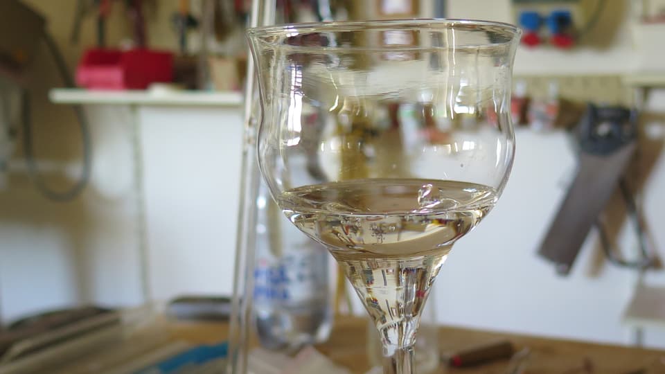 Selbstgemachtes Weinglas