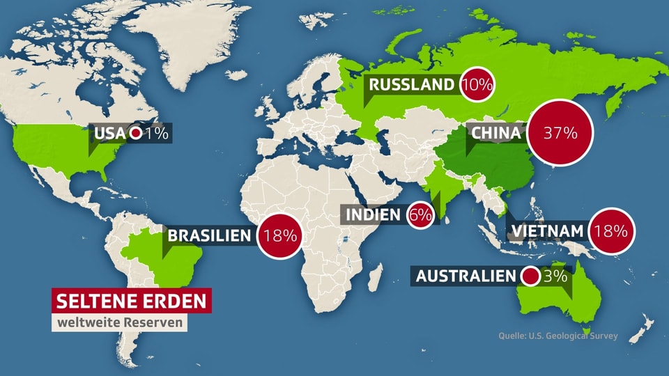 Eine Weltkarte mit grün markierten Ländern. 