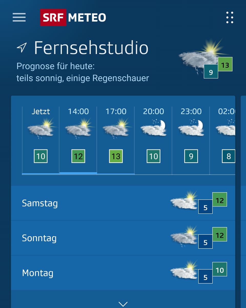 Ein Screenshot der App zeigt die Startseite.