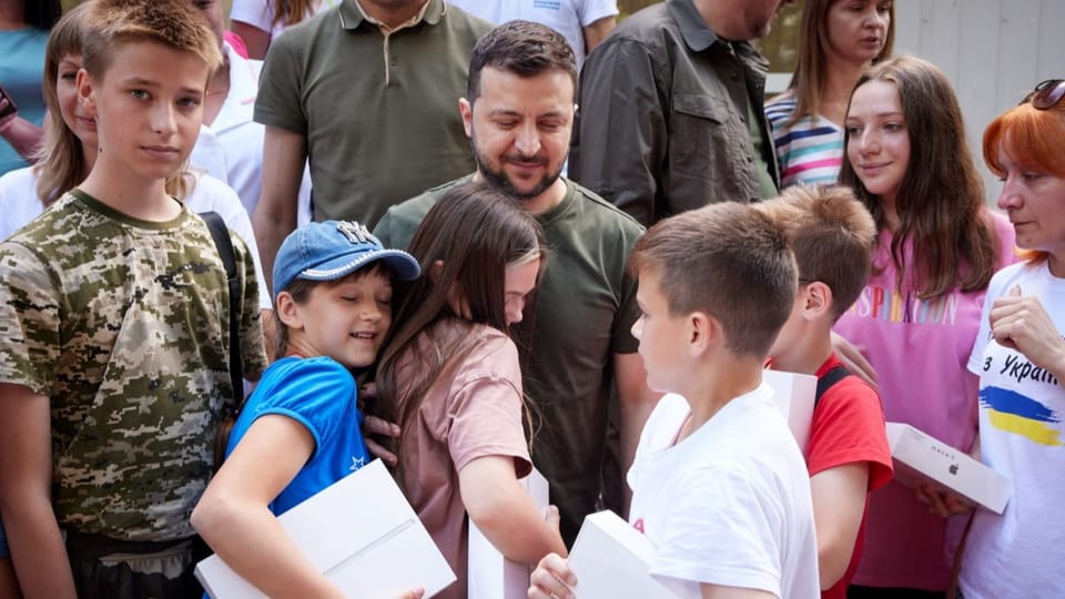 Selenski mit Kindern.