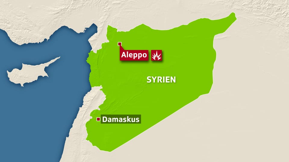 Karte mit Aleppo
