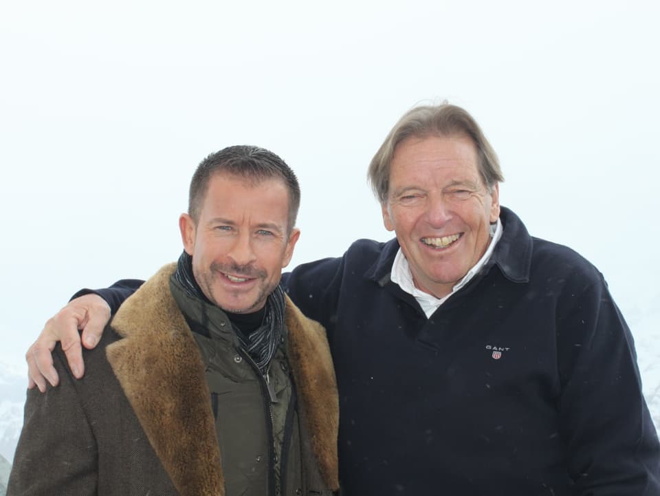 Leonard und Stuntman Stefan Zürcher auf dem Schilthorn.