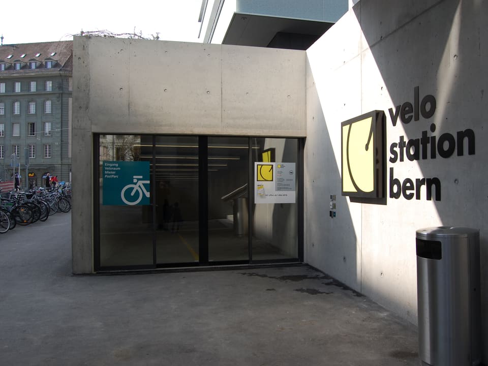 Die Zufahrt der neuen Velostation Bern.