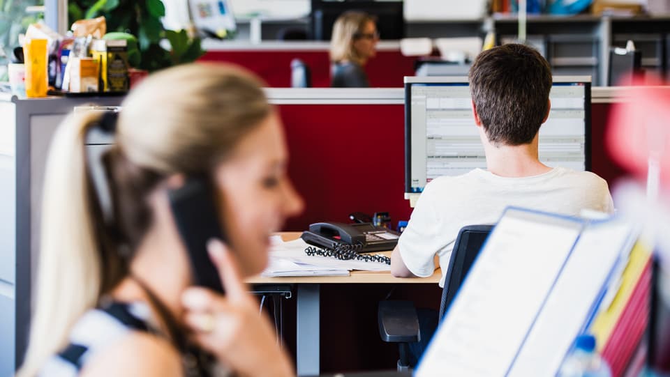 Foto aus dem Büro des SRF-Kundendienstes