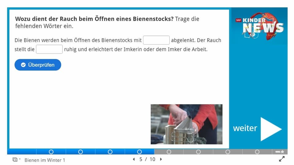 Eine Frage aus dem Quiz mit Multiple-Choice Antwortmöglichkeiten.