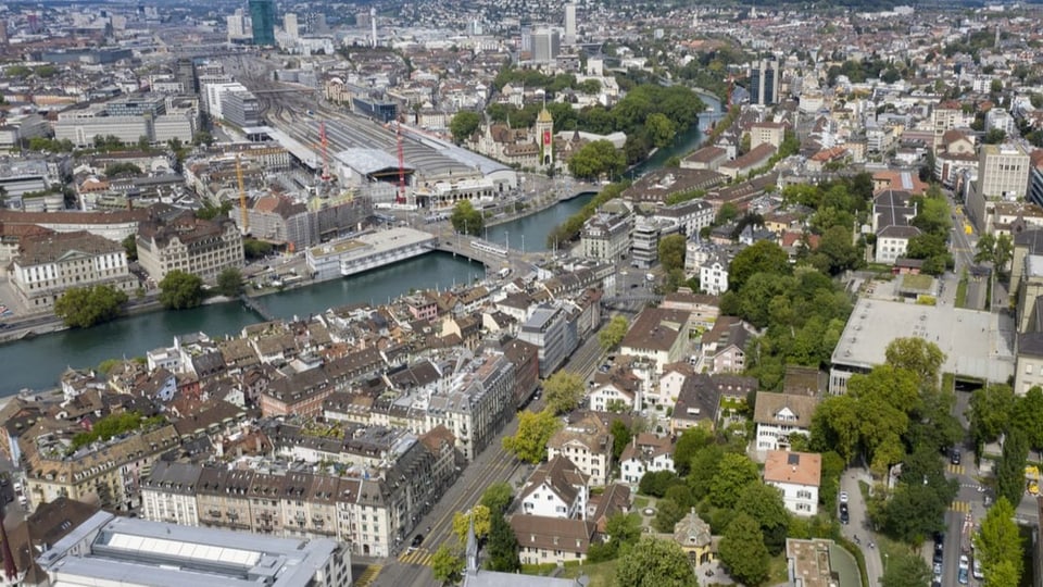 Die Stadt Zürich in der Vogelperspektive