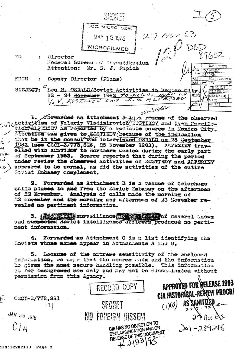 Dokument der Kennedy Files