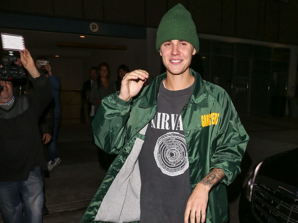 Justin Bieber mit Nirvana-Shirt