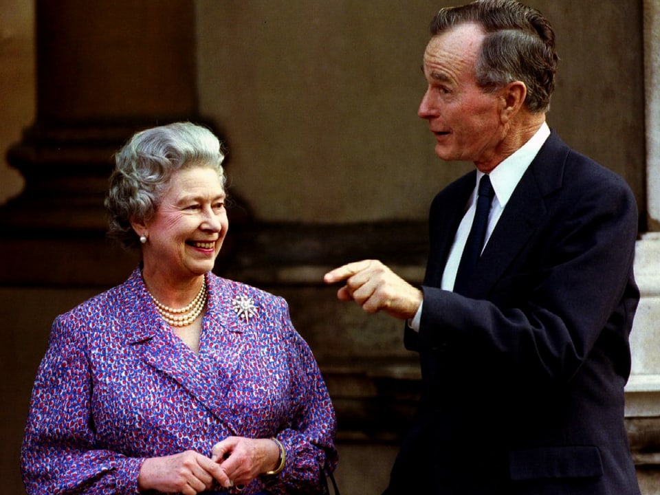 Queen Elizabeth und George Bush