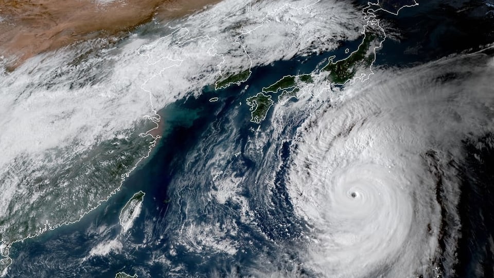 Ein Bild des Taifuns.