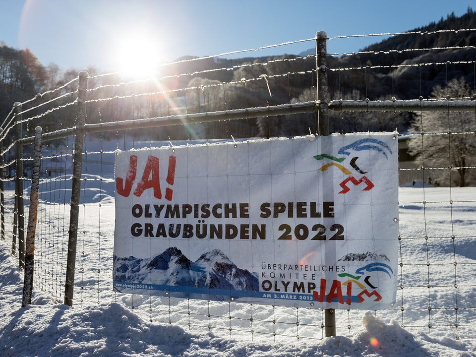 Plakat für die Winterspiele 2022 in Graubünden.