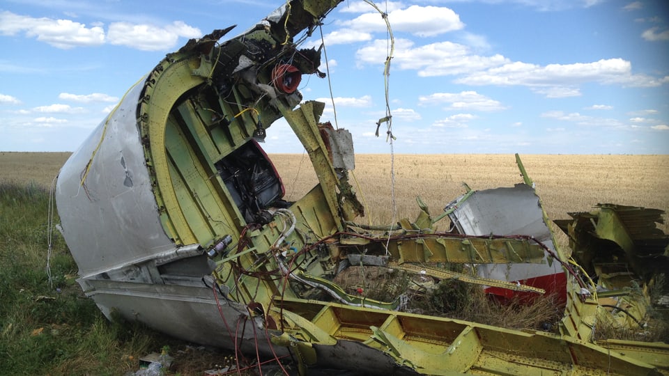 Trümmer des Flugzeugs der Malaysia Airline in Donbas