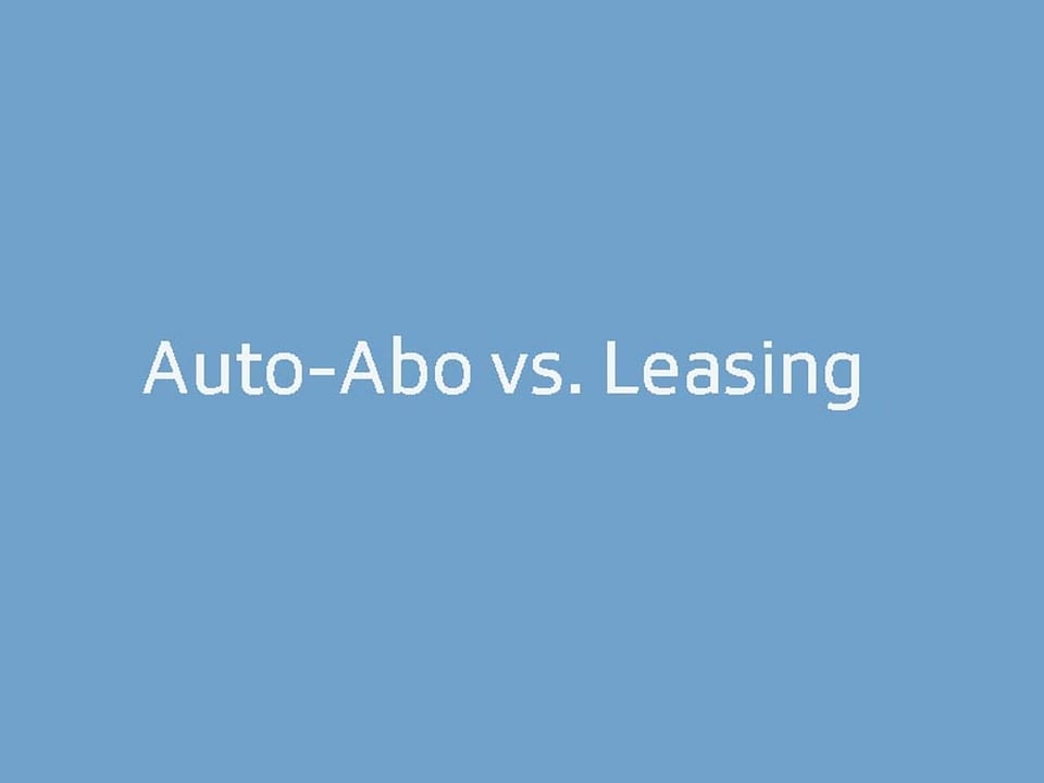 Titelgrafik: Vergleiche Autoabo versus Leasing