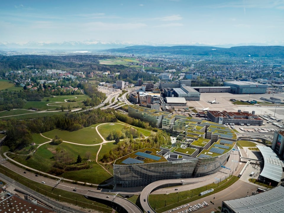 Visualisierung des Dienstleistungszentrums «The Circle» am Flughafen Kloten