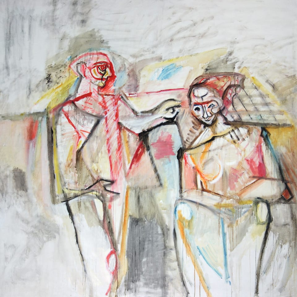 Max Gublers Gemälde Grosses Paar zeigt einen Mann und eine Frau.