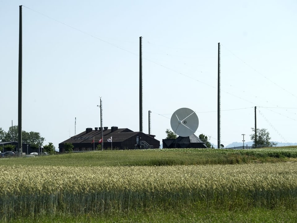 Das Satelliten-Abhörsystem des Nachrichtendienstes des Bundes, im Juli 2015 in Zimmerwald.