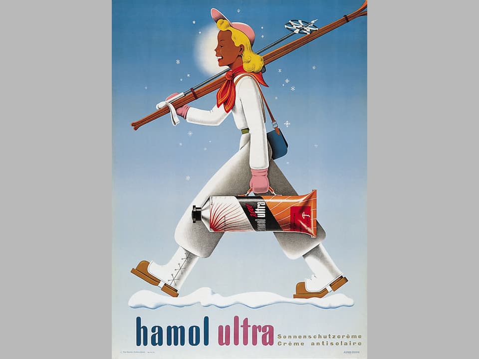 Altes Plakat für Hamol ultra Sonnencreme