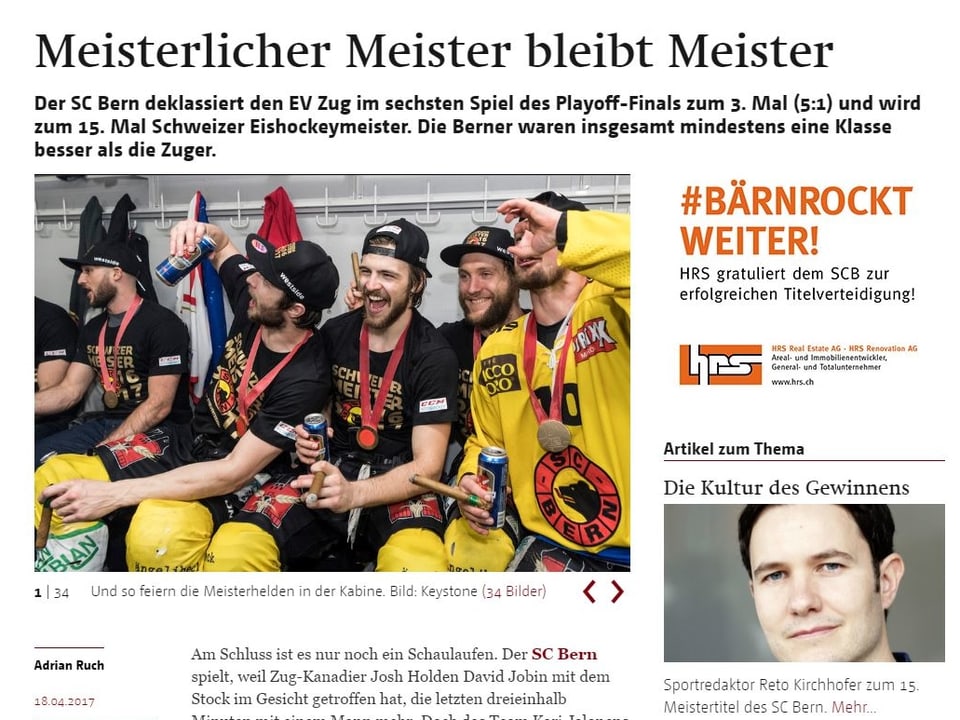 Schlagzeile der Berner Zeitung