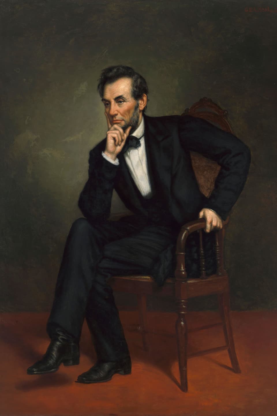 Abraham Lincoln in Denkerpose.