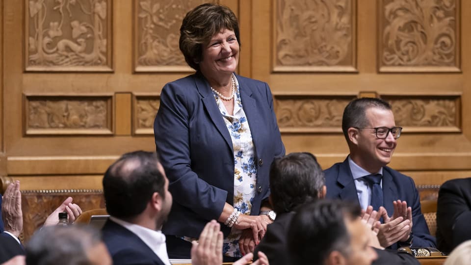 Ida Glanzmann-Hunkeler während der Abschiedsrede von Nationalratspräsident Martin Candinas