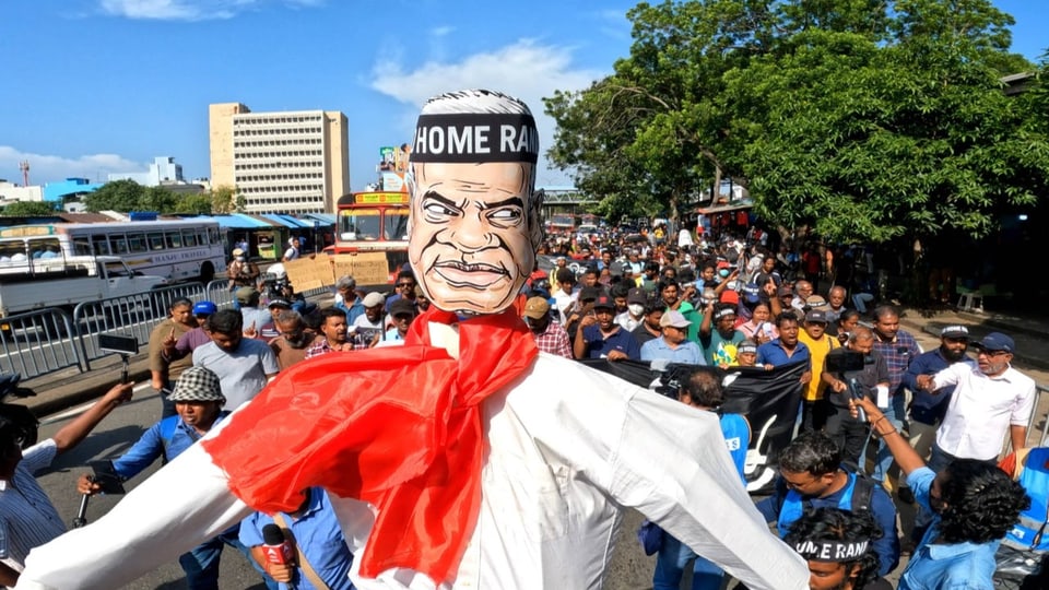 Regierungsgegner protestieren gegen Wickremesinghe