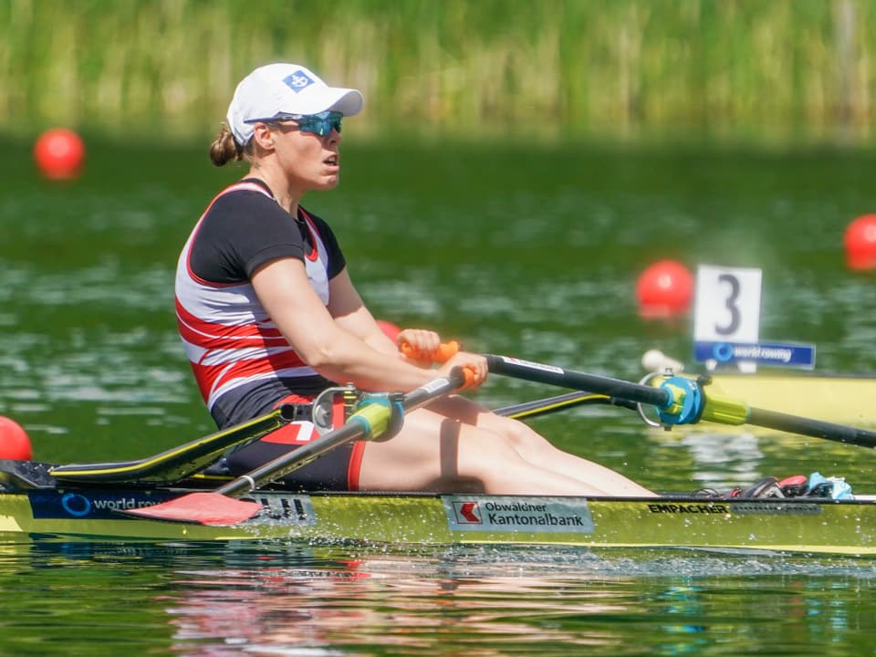 Im Hundertstelglück Skifferin Jeannine Gmelin.