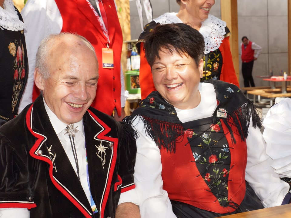 Maurer und Niederberger während Mittagessen an der Expo 2015.