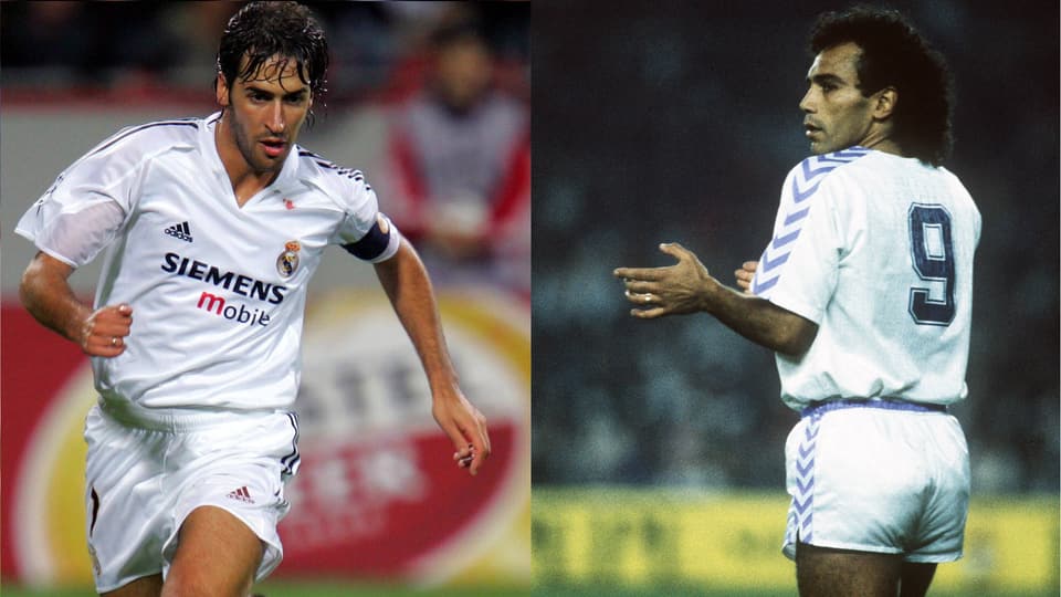 Raul und Hugo Sanchez im Real-Trikot