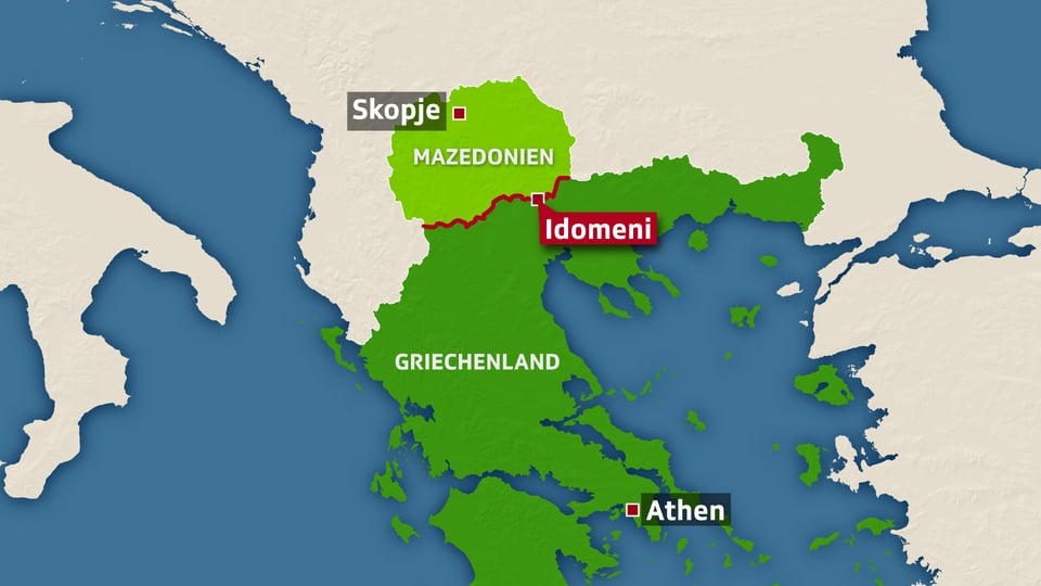 Karte non Mazedonien und Griechenland