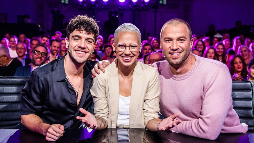 Die drei Scouts: Luca Hänni, Stefanie Heinzmann und Jonny Fischer