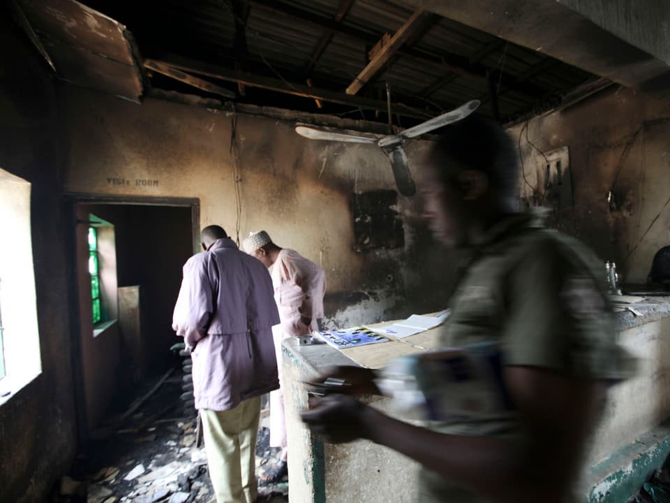 Ruinen eines Gefängnisses im Norden Nigerias nach einem Angriff von Boko Haram.
