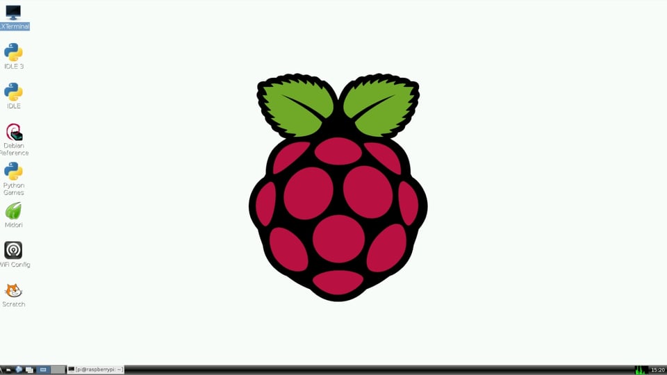 Eine grosse Himbeere, das Logo der Raspberry-Pi-Foundation.