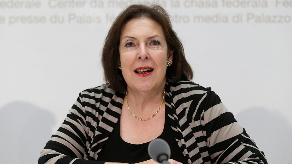 Christine Egerszegi, Präsidentin Kommission für soziale Sicherheit und Gesundheit (SGK) Ständerat, spricht während einer Medienkonferenz in Bern.