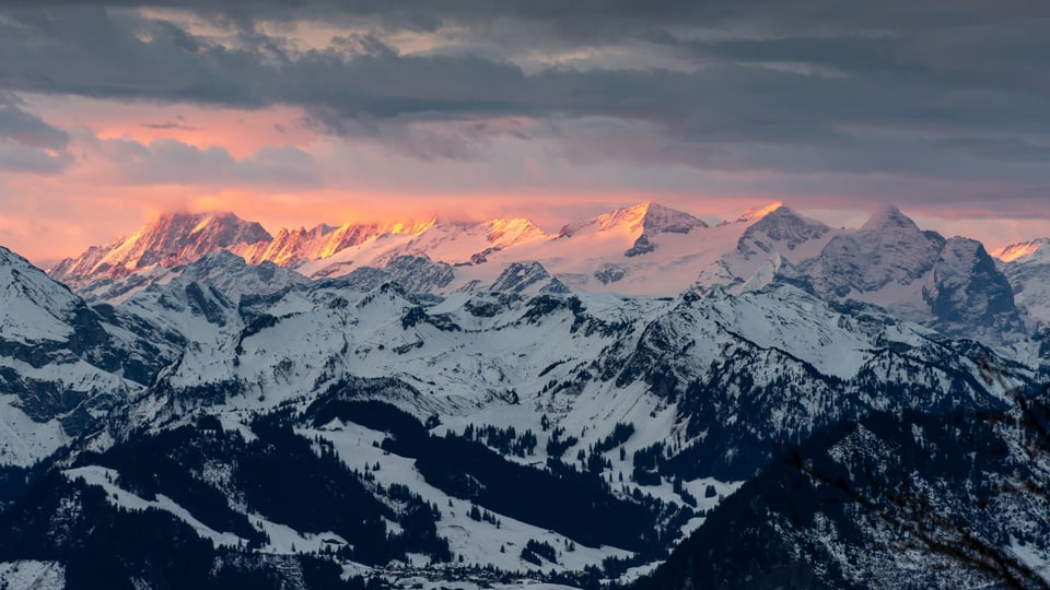 Blick von der Rigi Richtung Alpen am 23. Dezember 2020.