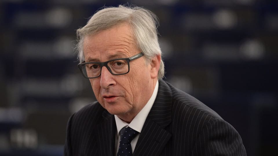 Jean-Claude Juncker an einer Konferenz. 