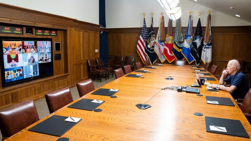 Biden an einem Meeting zur Lage in Afghanistan am 16. August.
