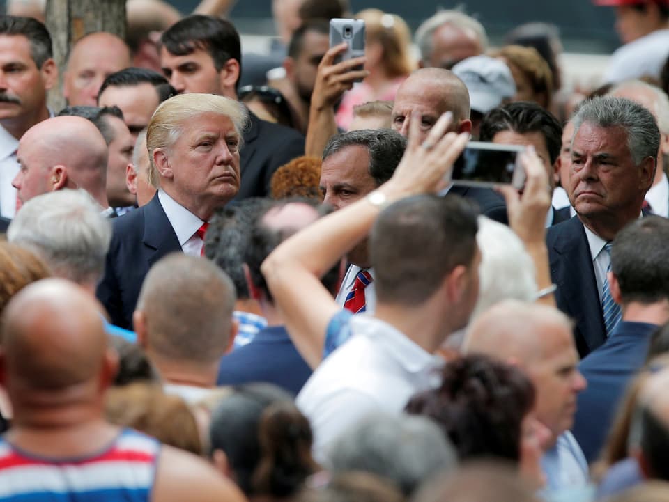 Donald Trump in der Menschenmenge. 