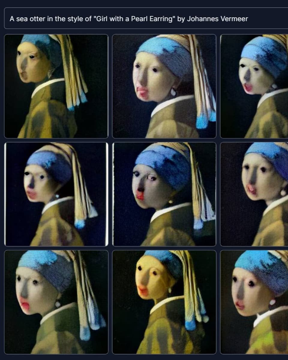 Computergeneriertes Bild mit einem Mädchen mit einem blauen Haaarband
