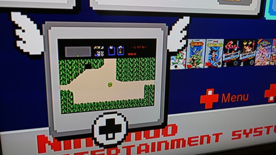 Bildschirmfoto der Spielstandspeicherung der Nintendo Classic Mini.